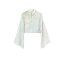 Load image into Gallery viewer, [Daiseiryusu Series] ★China-style shirt★ Tops, long sleeves, sheer, chiffon print, green, green
