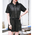 Load image into Gallery viewer, [Kokaisha --- Return Series] ★China style tops★ Shirt 2color short length black black embroidery short sleeve
