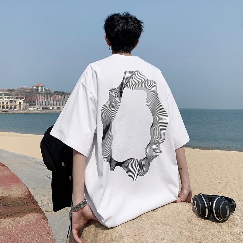 [Illustrated series] ★Short sleeve T-shirt★ 2color retro style tops T-shirt unisex men's black white