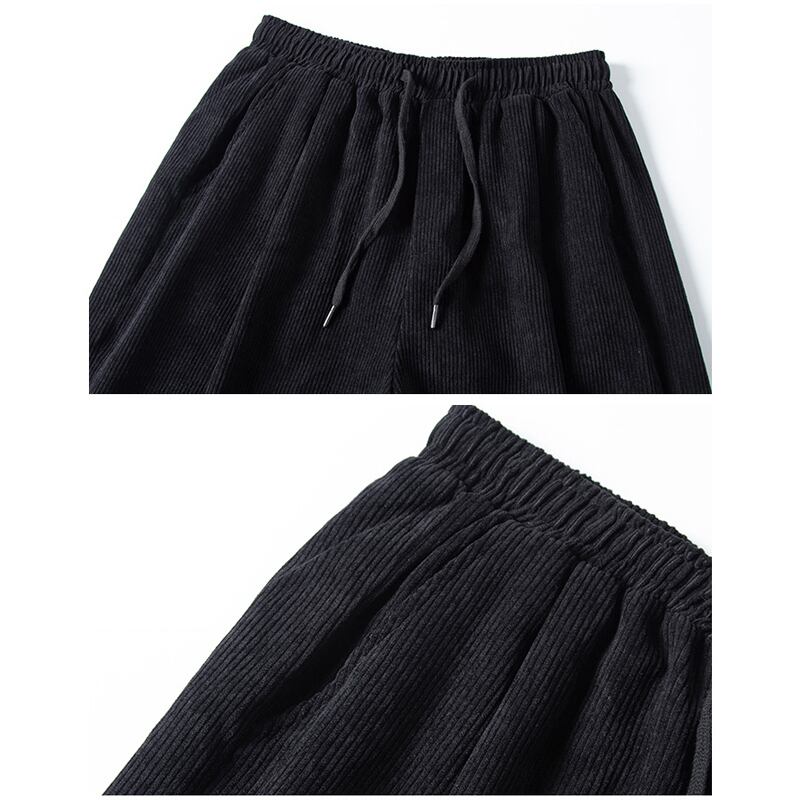 [BIGEMAN Series] ★Casual Pants★ 2color Quarter-length Bottoms Pants Unisex Men's Large Size Corduroy Black Brown