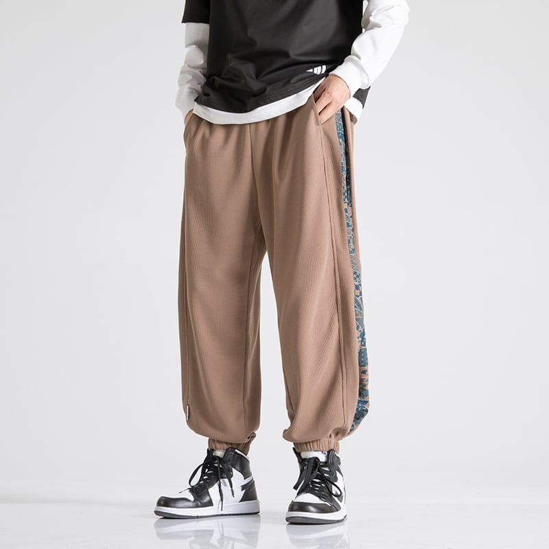 [Mowensai Series] ★Casual Pants★ 3 Colors Unisex Men's Switching Black Brown White