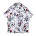 Load image into Gallery viewer, [TRAVEL ISSUANCE Series] ★Floral pattern shirt★ Aloha shirt Okinawa Hawaii tops Seaside short sleeve shirt Unisex Men's White Blue Red
