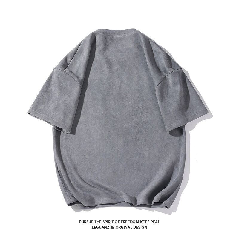 [BIGEMAN Series]★T-shirt★ Tops 2color Unisex Men's Large Size Gray Pink