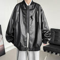 Load image into Gallery viewer, [YOULIN Series]★Jacket★ 3color PU Unisex Men's Large Size Cool Black Beige Dark Brown
