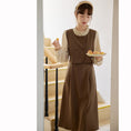 Load image into Gallery viewer, [Shokensho Series] ★One Piece★ Fake Layered Women's Cute Retro Autumn Clothes Coffee Color
