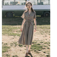 Load image into Gallery viewer, [Nan Kemu Series] ★One Piece★ Short Sleeve Dress Plaid Dress Ladies Retro SML
