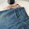 Load image into Gallery viewer, [Togawa Series] ★Denim Pants★ Gaucho Pants Trousers Bottoms Wide Pants Blue Blue ML
