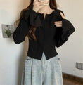 Load image into Gallery viewer, [DINGNING Series] ★Knit tops★ Tops Easy to match, slim, slimming, large size, black, black
