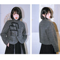 Load image into Gallery viewer, [Kokaisha---Ochienura Series] ★China style coat★ Lasha Quilted Winter Coat Short Length Gray
