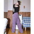 Load image into Gallery viewer, [Kokaisha --- Purple light radio series]★Casual pants★Bottoms Pants Easy to match Original Purple
