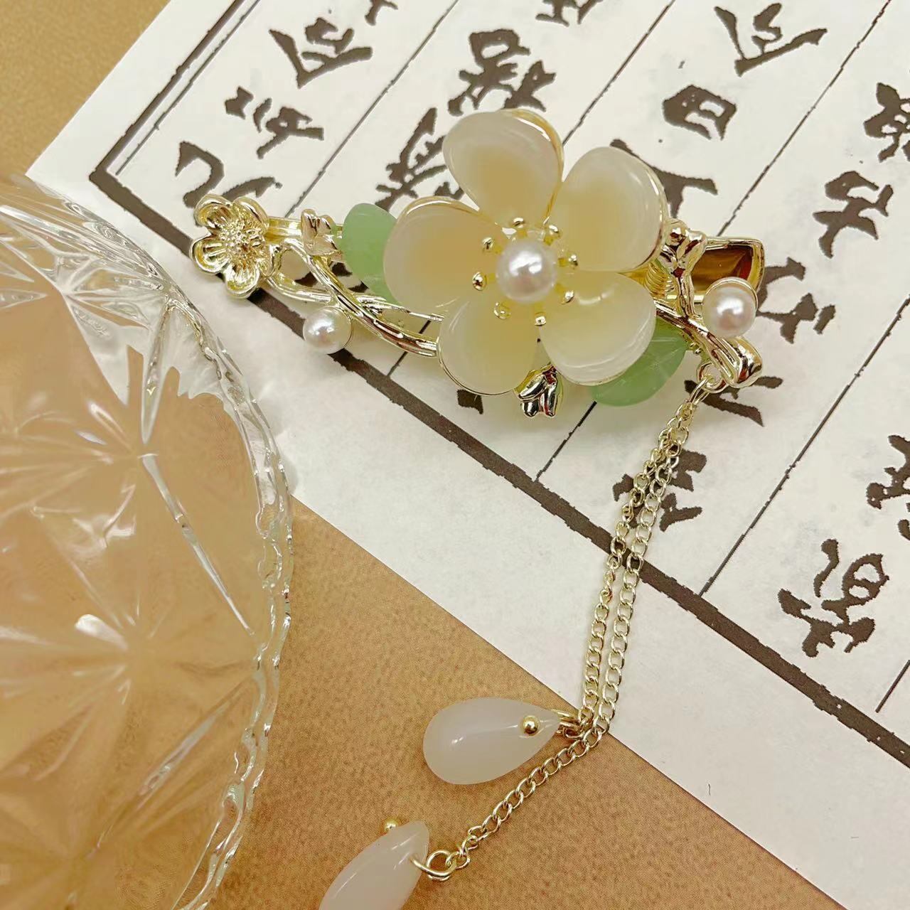 [MENGFAN Series] ★China Style Hair Ornament★ Hairpin 1 Piece Flower Ladies Accessories Literary Style Retro