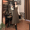 Load image into Gallery viewer, [Dong Xiaojie Series] ★Long Sleeve Dress★ Large Size Women's Dress Faux Layered Dark Brown
