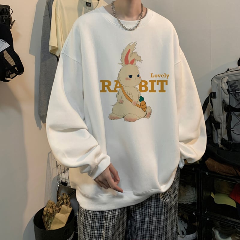 [SENSU Series] ★Tops★ 8color Long Sleeve Tops Unisex Men's Large Size Rabbit Rabbit Cartoon