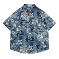 Load image into Gallery viewer, [TRAVEL ISSUANCE Series] ★Floral Pattern Shirt★ Hawaii Aloha Shirt Print Unisex Men's Blue Short Sleeve Shirt
