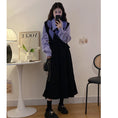 Load image into Gallery viewer, [JIGUJIGU Series] ★One Piece★ Switching Ladies Temperament Enhancement Fake Layered Fashion Black Purple
