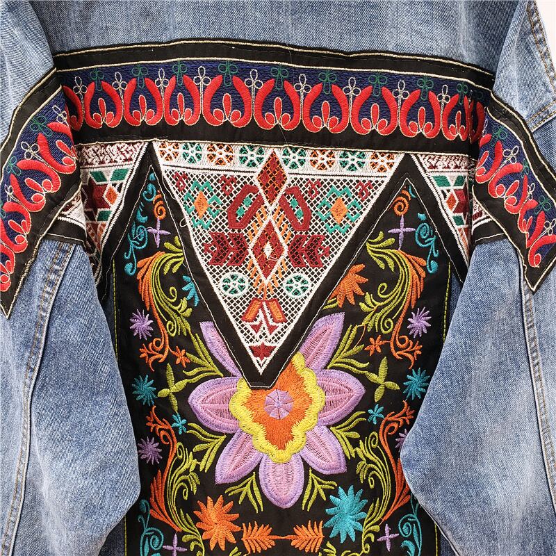 [ZHENLINA series] ★China style jacket★ Ethnic style denim jacket outerwear casual unique cute blue blue