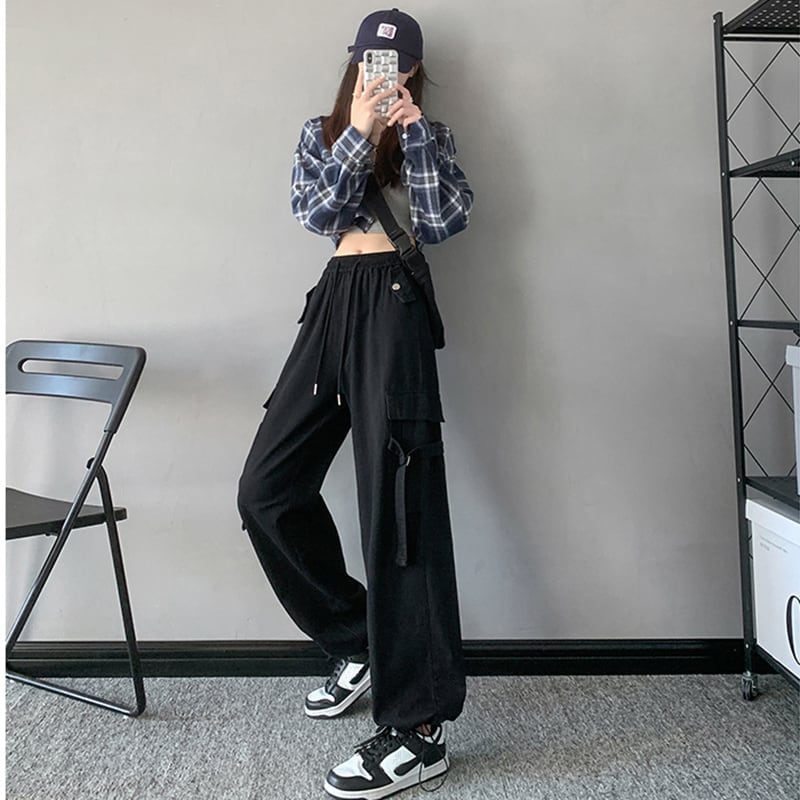 [Tomato Series]★Casual Pants★ 2color Bottoms Trousers Black Green Autumn Clothes Easy to Match