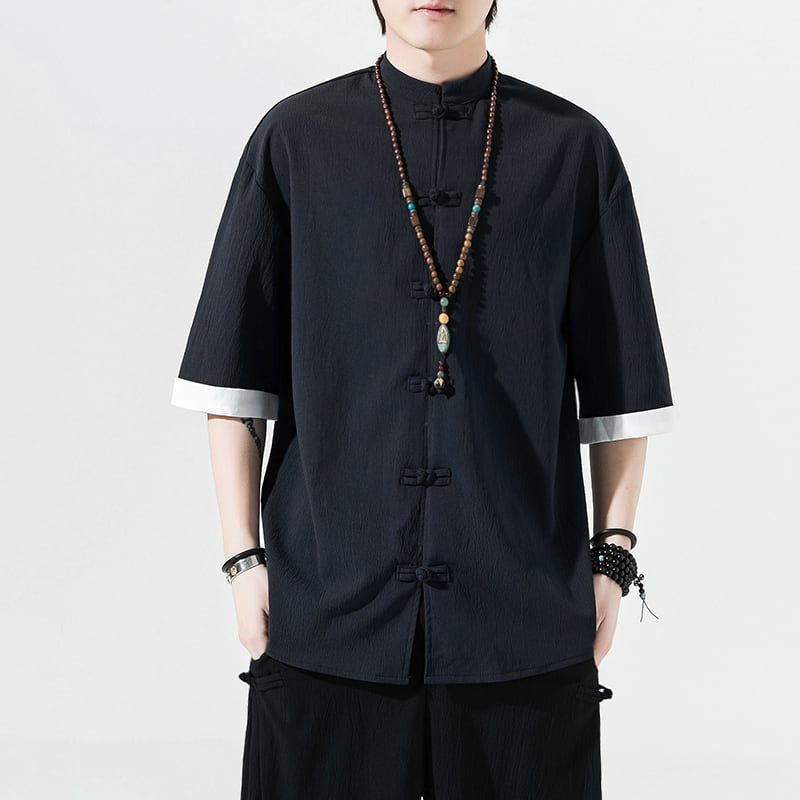 [JUNYI Series] ★China Style Shirt★ Tops 5color Unisex Men's Large Size Simple Chinese Clothes