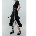 Load image into Gallery viewer, [LOVEHEYNEW Series] ★China style skirt★ Bottoms Slit Color scheme Black Black SML Slimming Easy to match
