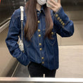 Load image into Gallery viewer, [KEKE Series]★Shirt★ 2color Tops Denim Shirt Stylish Spring Clothes Easy to Match ML Blue Blue
