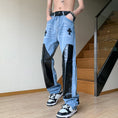 Load image into Gallery viewer, [YANDAN Series]★Denim Pants★ Bottoms Pants Unisex Men's Large Size Switchable Blue
