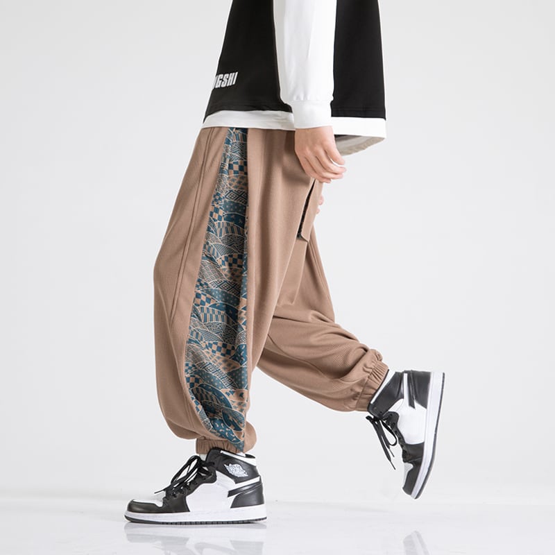 [Mowensai Series] ★Casual Pants★ 3 Colors Unisex Men's Switching Black Brown White