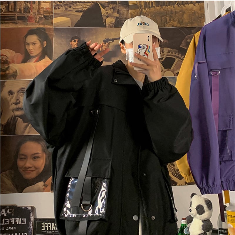 [Teiji series] ★Jacket★ 4color outerwear unisex men's black yellow white purple large size