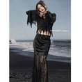 Load image into Gallery viewer, [Daiseiryusu Series] ★China style skirt★ Bottoms velvet lace switching original black black sexy
