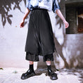 Load image into Gallery viewer, [Kokaisha Series] ★China style pants★ Chiffon gaucho pants Spring/Summer Loose Black Black SML XL
