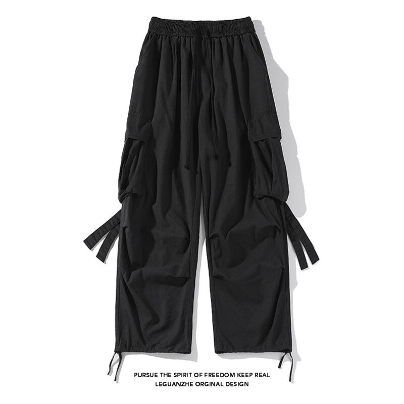 [BIGEMAN Series] ★Casual Pants★ 2color Bottoms Pants Unisex Men's Large Size Elastic Waist Black Khaki Green