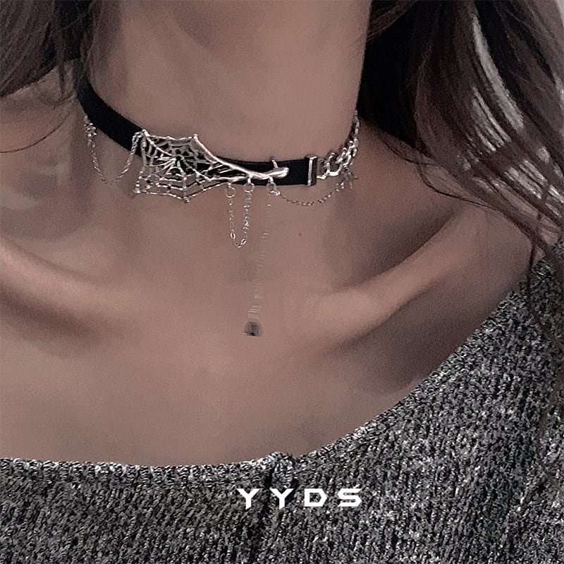 [yyds genderless series] ★Necklace★ Choker Accessory Spider Spider Cool Switching Cute