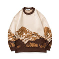 Load image into Gallery viewer, [Minato Kaze Otoko Series]★Sweater★ Tops 2color Blue or Brown Snowy Mountain Unisex Couple Clothes Easy to Match
