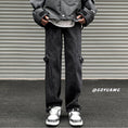 Load image into Gallery viewer, [QISHE Series]★Denim Pants★ 2color Bottoms Pants Unisex Men's Large Size Blue Black
