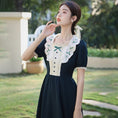 Load image into Gallery viewer, [Nan Kemu Series] ★One Piece★ Embroidery Girls' Night Out Date Sexy Temperament Enhancement Retro Green Short Sleeve Dress Summer Clothes
