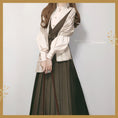 Load image into Gallery viewer, [Dusty clouds dream---Hikisoushi series] ★Sleeveless dress★ Easy to match pleated skirt coffee color retro SML
