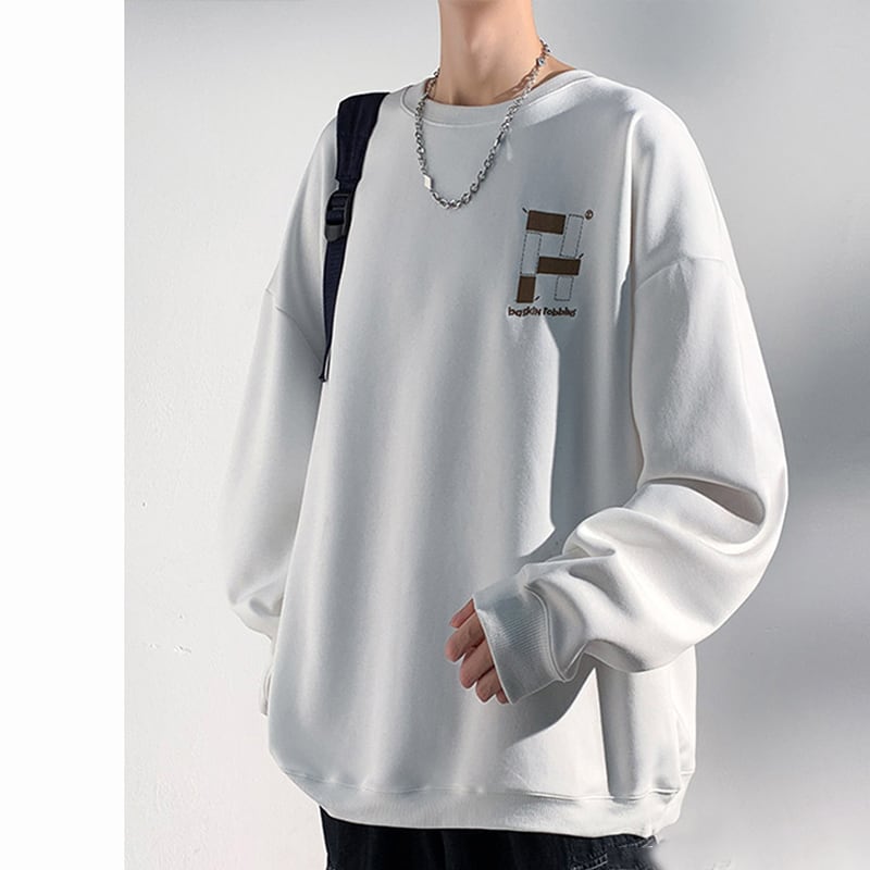 [DLBF Series] ★Tops★ 2color long sleeve tops Unisex Men's Casual Easy to match Black White