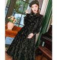 Load image into Gallery viewer, [Kokaisha --- Chichiku Series] ★China style dress★ Velvet thick black black long length
