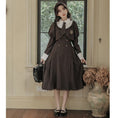 Load image into Gallery viewer, [DACHENGZI Series] ★Dress with tie★ Faux layered dress Vertical striped striped pattern Cute
