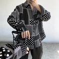 Load image into Gallery viewer, [ZHUIYI Series]★Shirt★ Tops, long sleeve shirt, plaid pattern, dot pattern, unisex, men's, thin, cool, black, black
