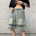 Load image into Gallery viewer, [BIGEMAN Series] ★Shorts★ Denim pants Fashion Casual Stylish Unisex Men's Alphabet Blue
