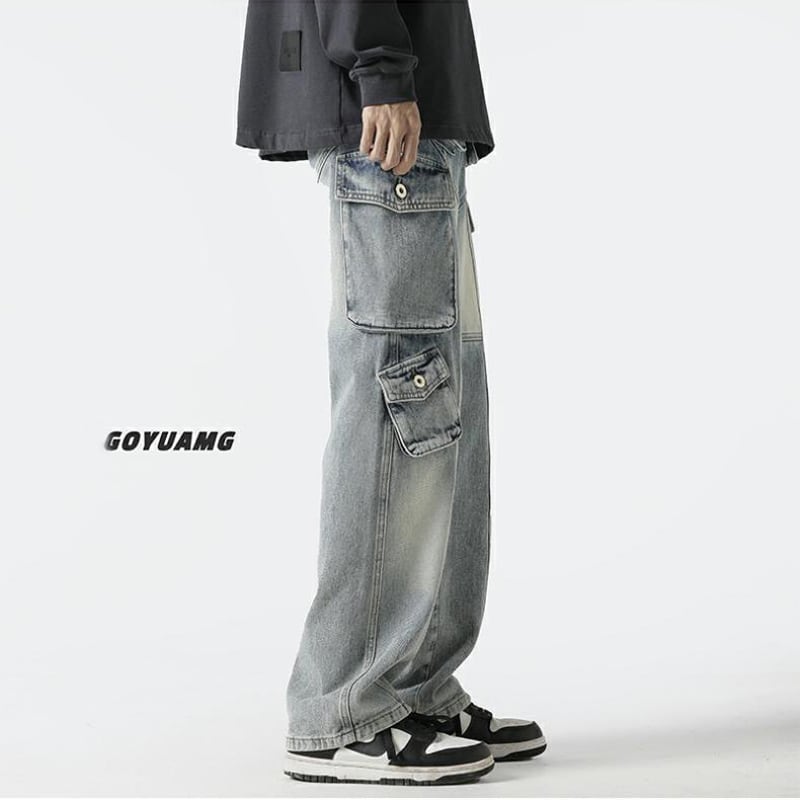 [Emeisa Series]★Pants★ Casual Pants 3color Unisex Men's Denim Pants Black Blue Coffee Color