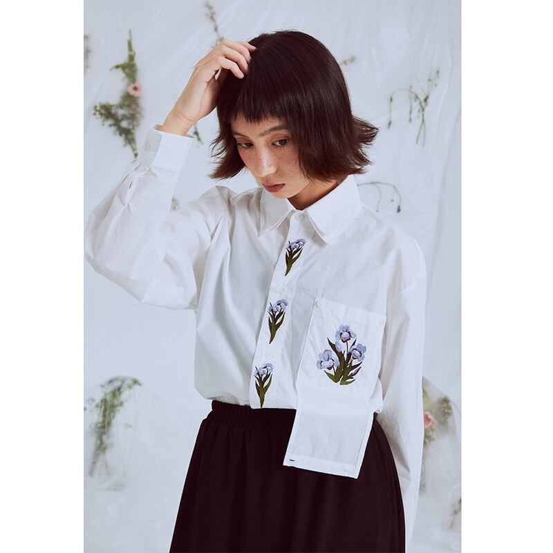 [Yangji Great Dream Series]★China Style Shirt★ Tops Ichihatsu Embroidery Original Long Sleeve Shirt Fashion