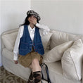 Load image into Gallery viewer, [KEKE Series] ★Vest★ Tops Denim Jeans Stylish Cute Button Hat Easy to match
