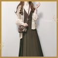 Load image into Gallery viewer, [Dusty clouds dream---Hikisoushi series] ★Sleeveless dress★ Easy to match pleated skirt coffee color retro SML
