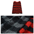 Load image into Gallery viewer, [LadyGhost Series]★Sweater★ 2color Tops Horizontal stripes Striped pattern Distressed Red Black Red Black
