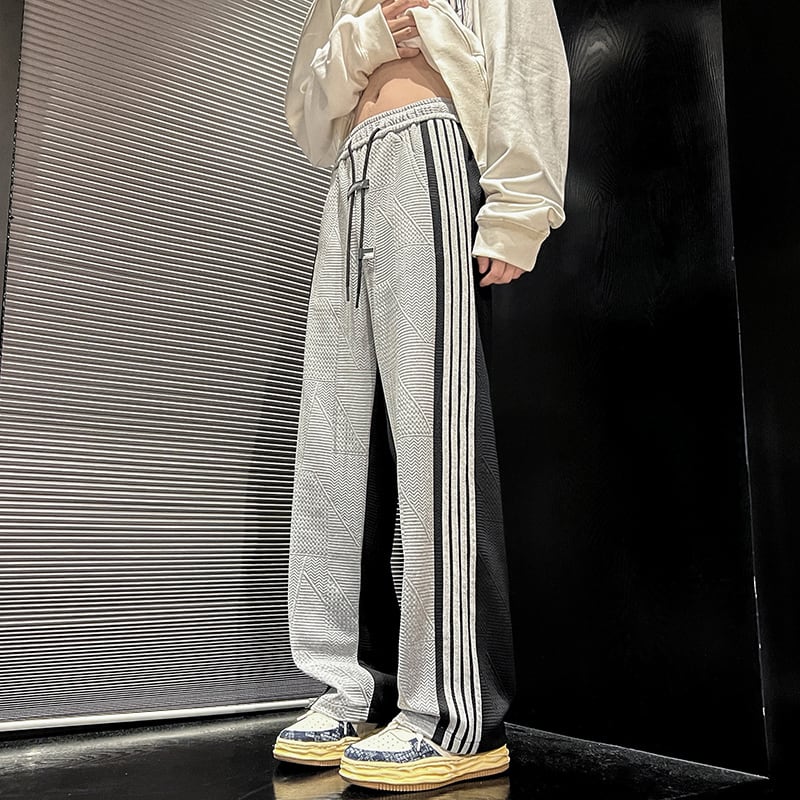 [YANDA Series] ★Casual Pants★ 3color Pants Bottoms Unisex Men's Vertical Stripes Striped Pattern Easy to Match