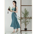 Load image into Gallery viewer, [YIYUN Series] ★Chinese style setup★ 2-piece set Happi coat + hanging dress Chinese clothes Blue Blue
