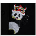 Load image into Gallery viewer, [JPYZ Series] ★China Style Tops★ POLO Shirt Embroidered Panda Cute Unisex Men's Black Short Sleeve
