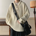 Load image into Gallery viewer, [Emeisa Series] ★Sweater★ 3color Knit Tops Unisex Men's Hooded Vertical Striped Casual
