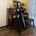 Load image into Gallery viewer, [Dong Xiaojie Series] ★Checked pattern dress★ Large size, fake layered, slimming, switching, cute, black, black
